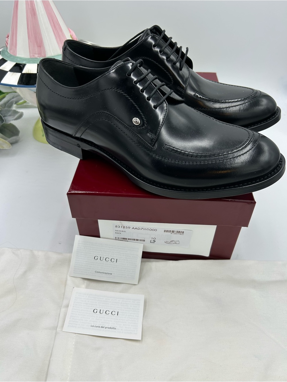 Men's Gucci, Jasper Leather, Derby shoes size 10 fit 11 US made in Italy - Picture 3 of 11